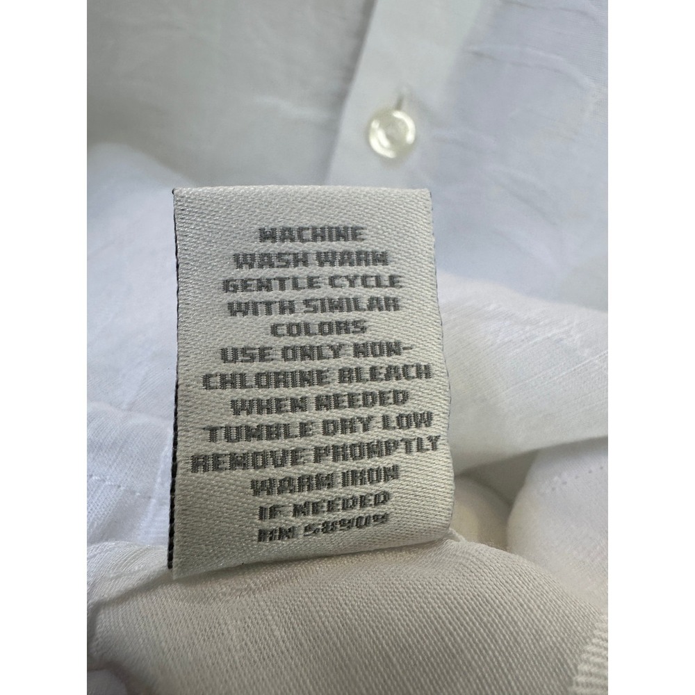 NWT Murano Baird McNutt Linen Blend Shirt White Floral Texture LS Slim Fit Large - Picture 12 of 16